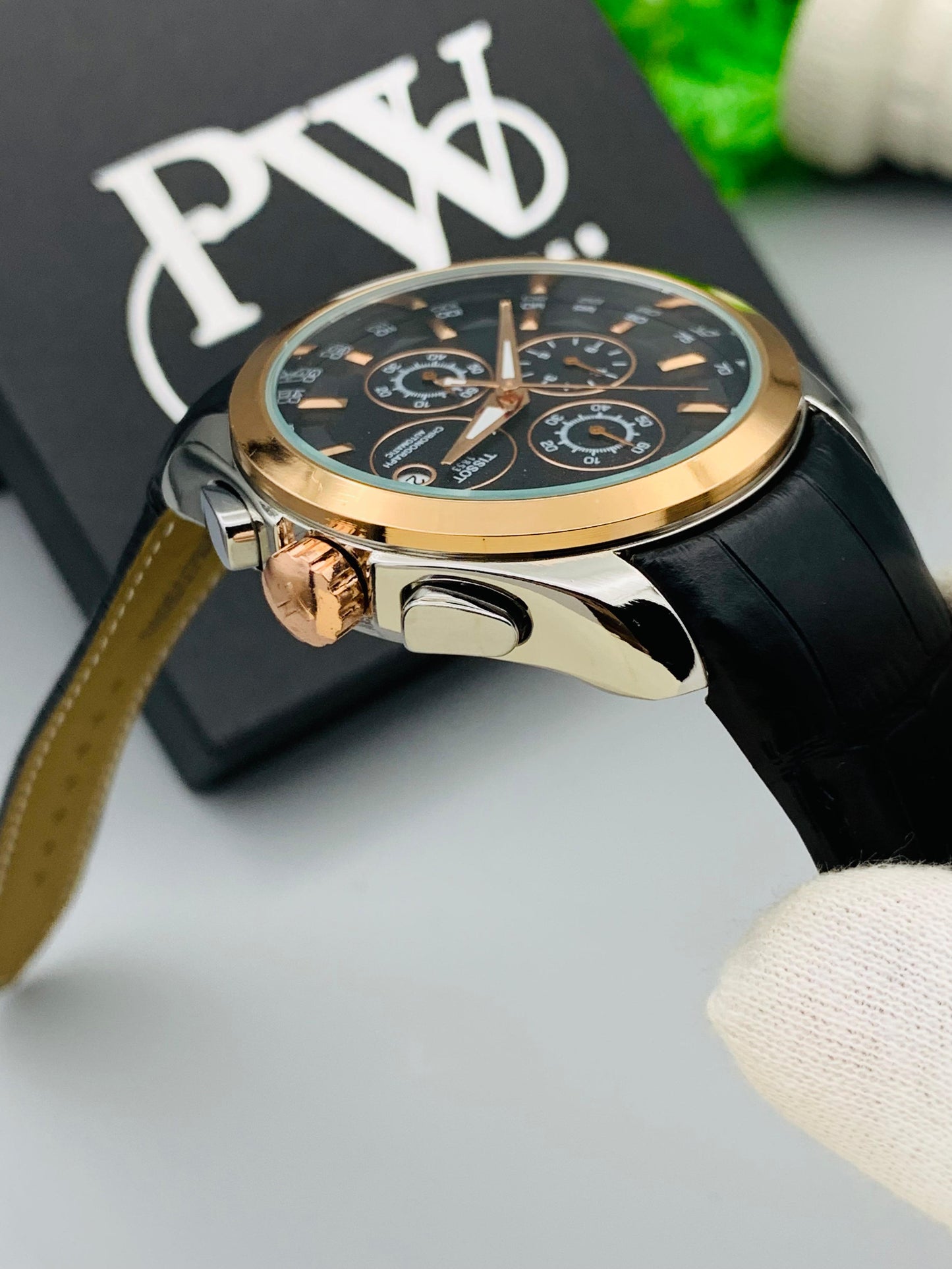 AA+ Silver Chronograph Model (Black Gold) Patni Watches