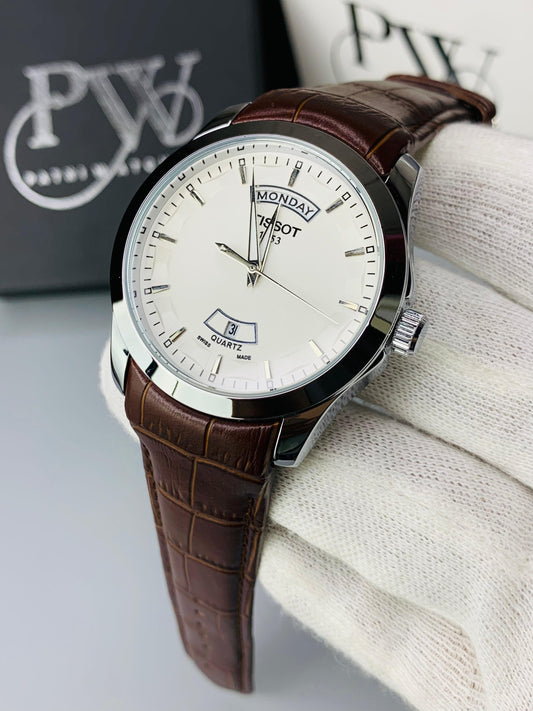 New Latest Model With Date & Day Adjustment - Quartz (Brown)