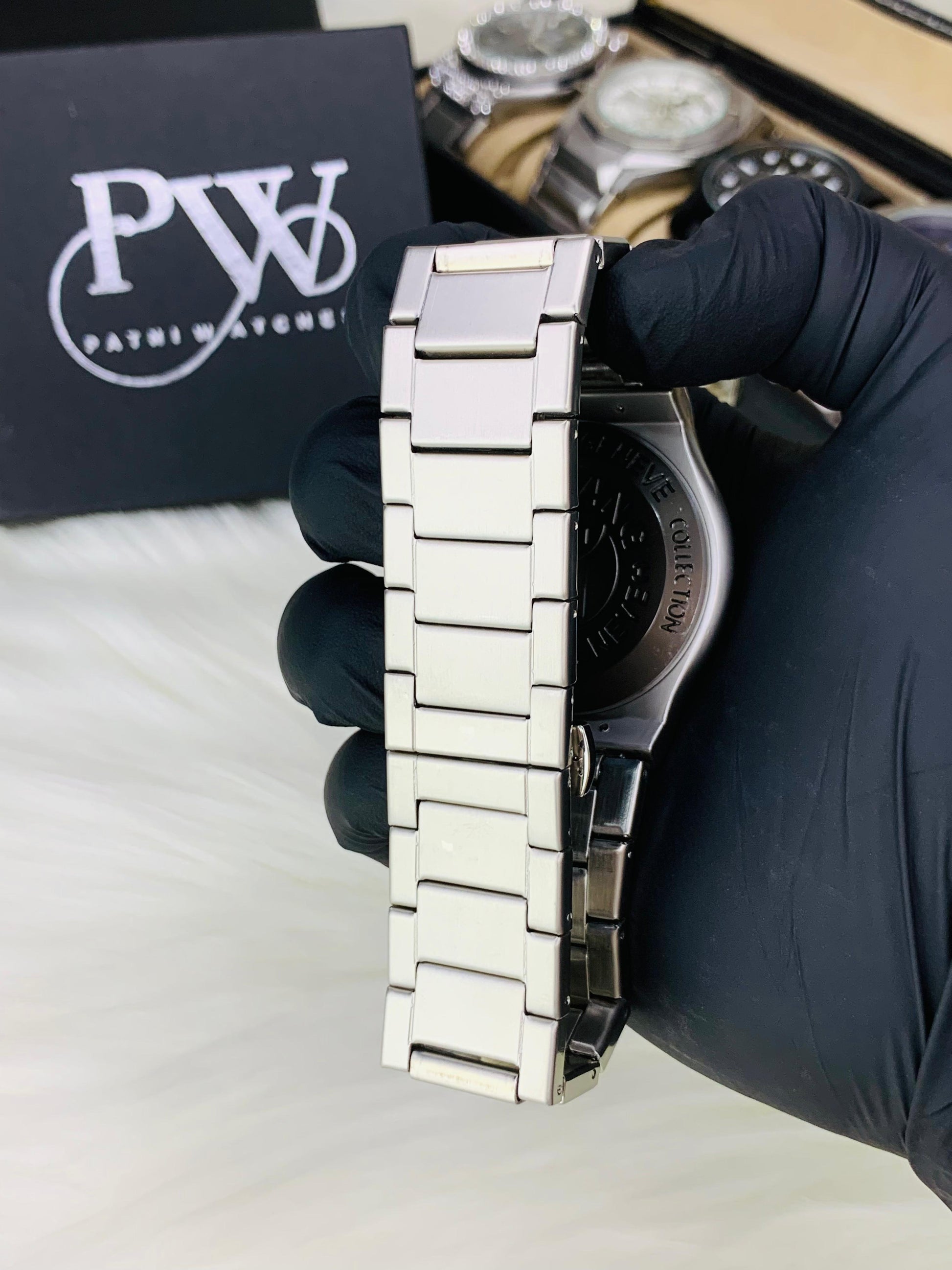 Black HB Stone Model Patni Watches