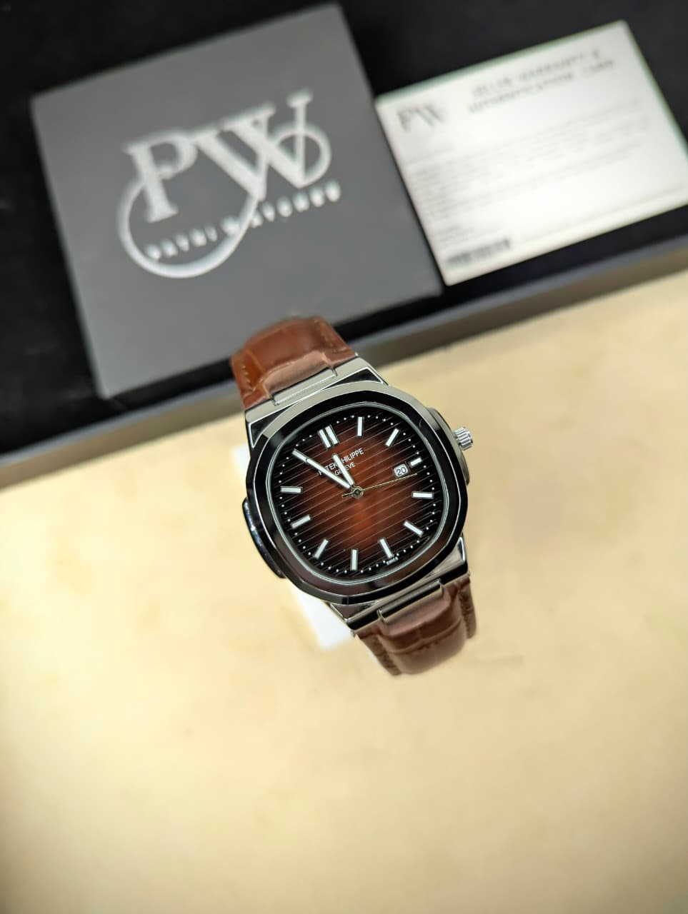 PP Leather Strap (Brown) Patni Watches