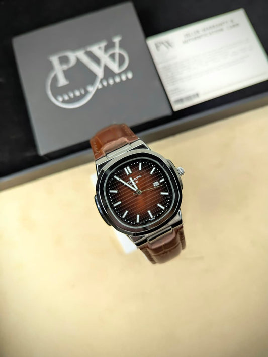 PP Leather Strap (Brown) Patni Watches