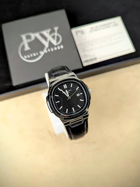 PP Leather Strap (Black) Patni Watches