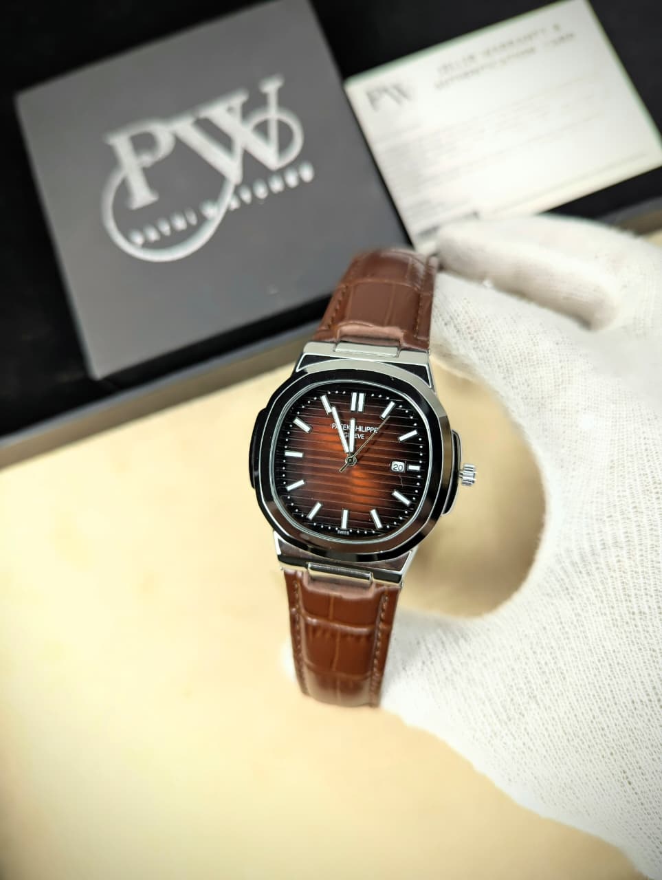 PP Leather Strap (Brown) Patni Watches