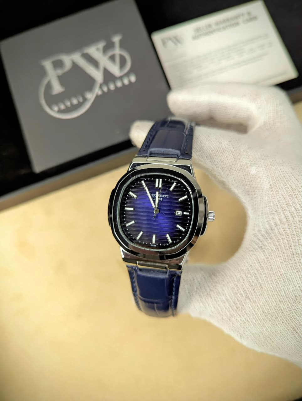 PP Leather Strap (Blue) Patni Watches