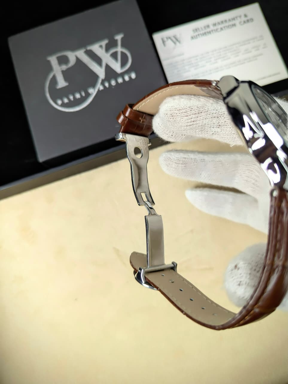 PP Leather Strap (Brown White) Patni Watches