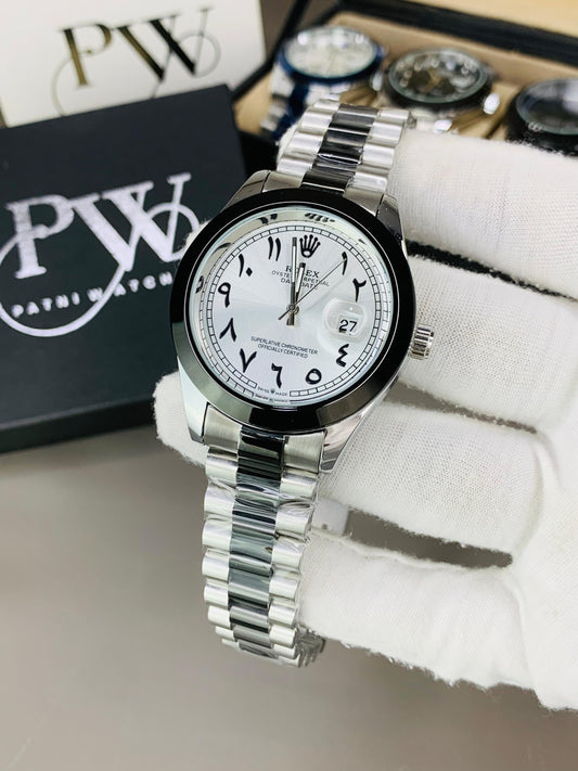 Arabic Two Tone Model (White) Patni Watches
