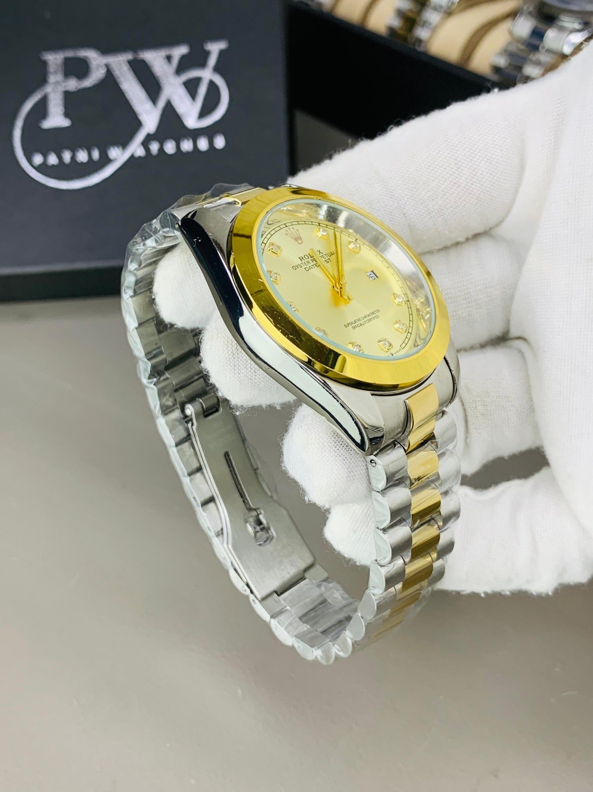 Stone Two Tone Model (Gold) Patni Watches