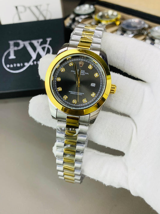 Stone Two Tone Model (Gold Black) Patni Watches