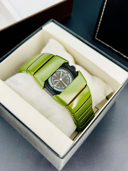 Stylish Watch Quartz  (Green Orange) Patni Watches