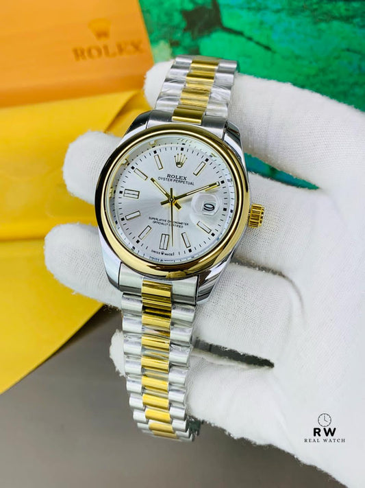 Oyster Two Tone Model (Gold White) Patni Watches