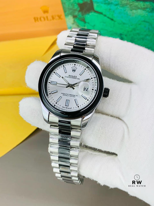 Oyster Two Tone Model (Black White) Patni Watches