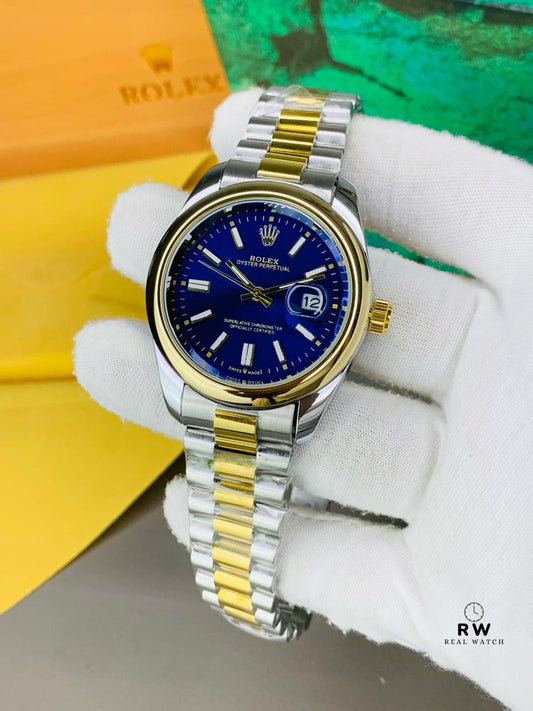 Oyster Two Tone Model (Gold Blue) Patni Watches