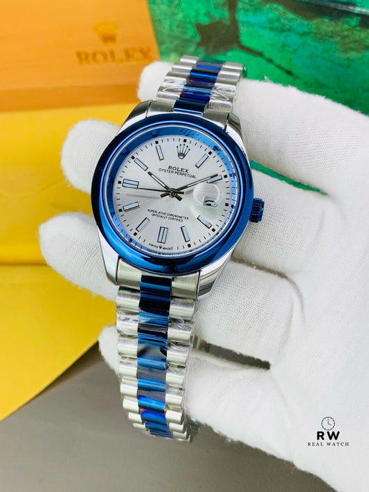 Oyster Two Tone Model (Blue White) Patni Watches