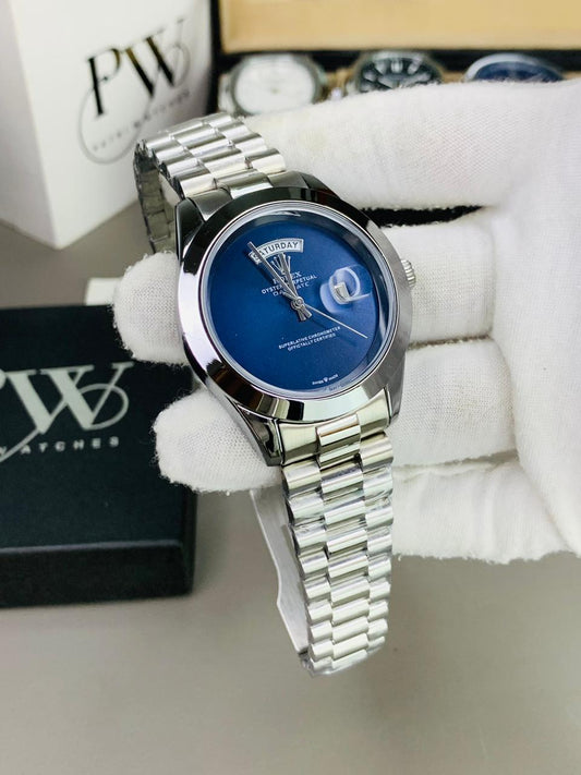 Branded Plain Dial (Blue) Patni Watches