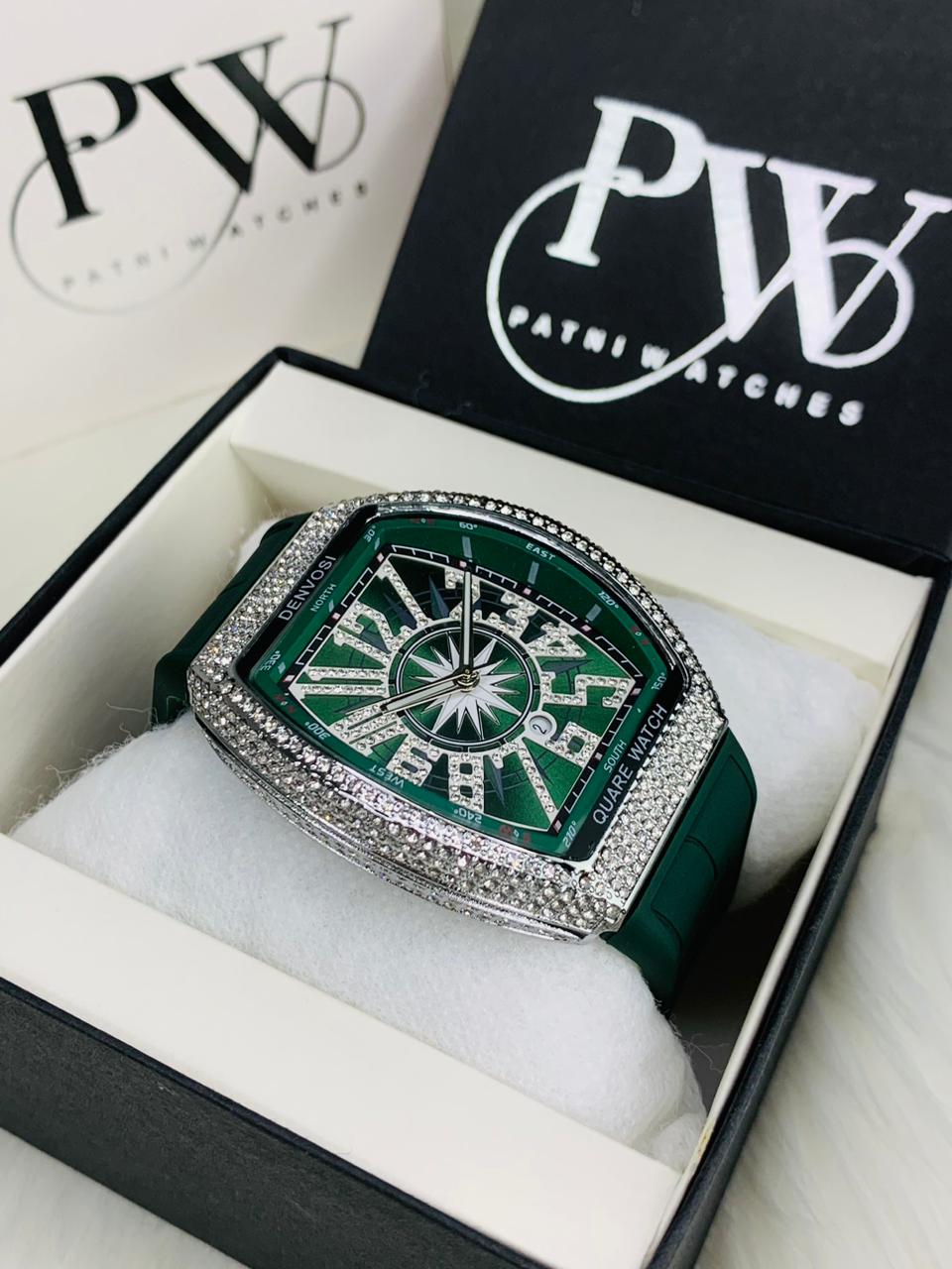 FM Stone Model (Green Silver) – Patni Watches