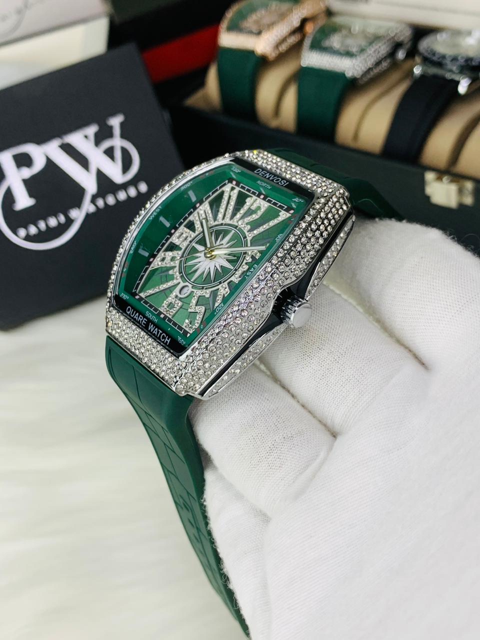FM Stone Model (Green Silver) – Patni Watches