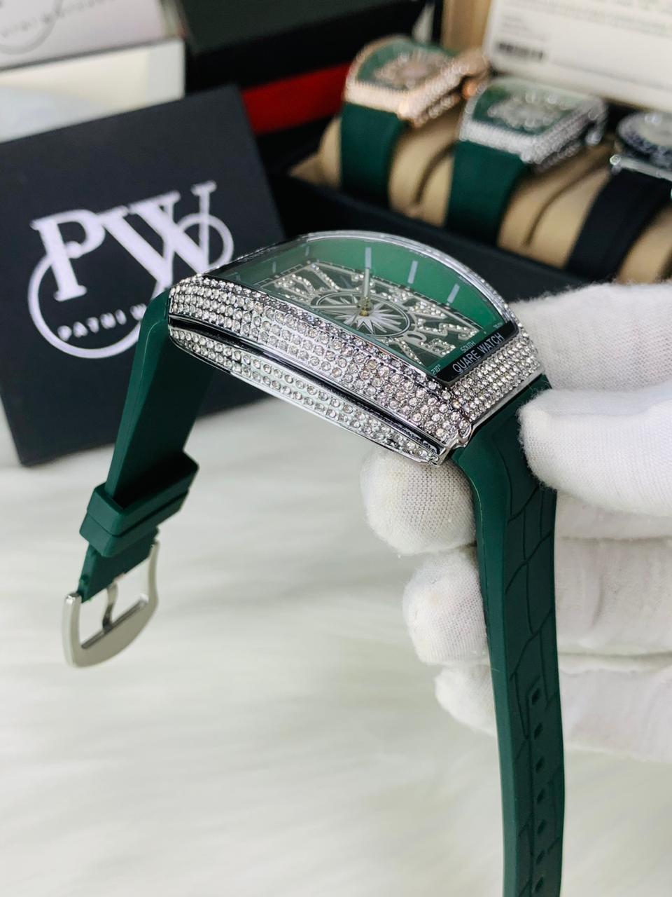 FM Stone Model (Green Silver) – Patni Watches