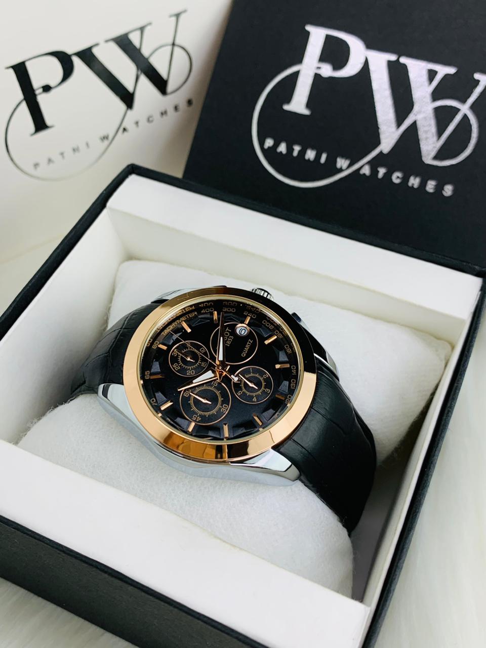 AA+ Silver Chronograph Model (Black Gold) Patni Watches