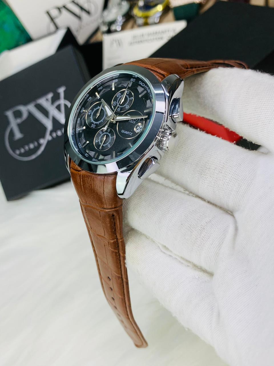 AA+ Silver Chronograph Model (Brown Black) Patni Watches