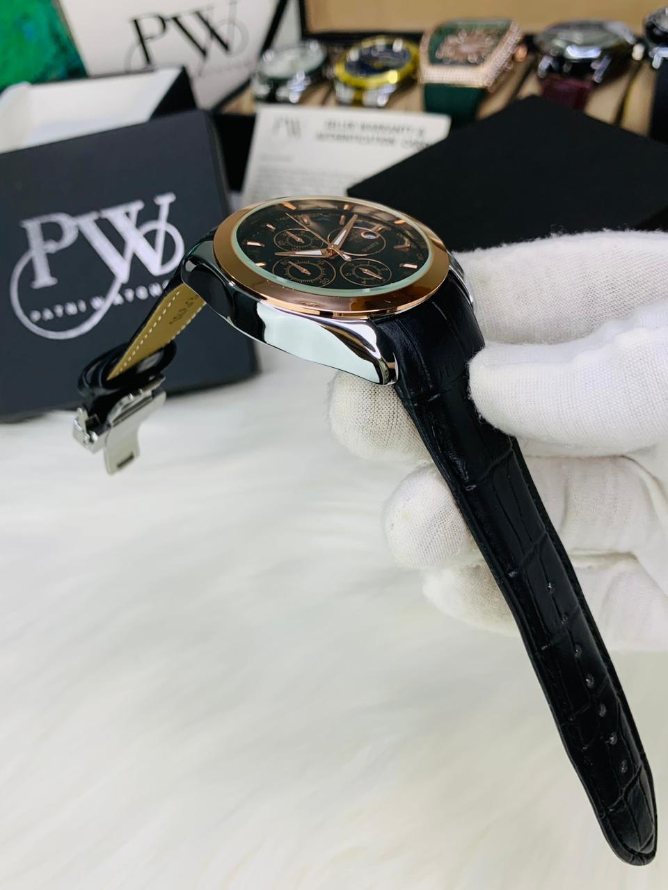 AA+ Silver Chronograph Model (Black Gold) Patni Watches