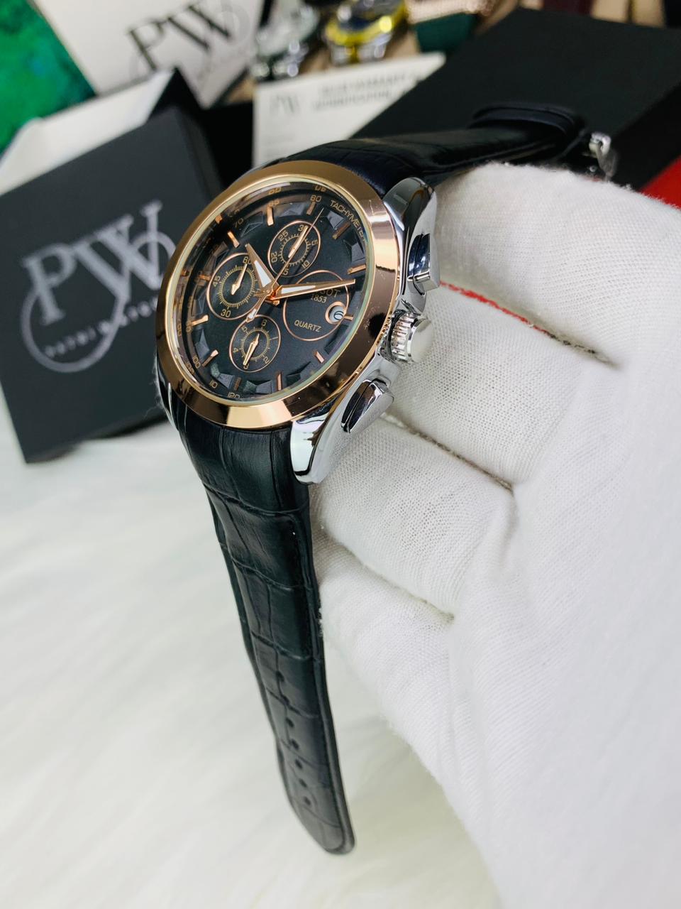 AA+ Silver Chronograph Model (Black Gold) Patni Watches