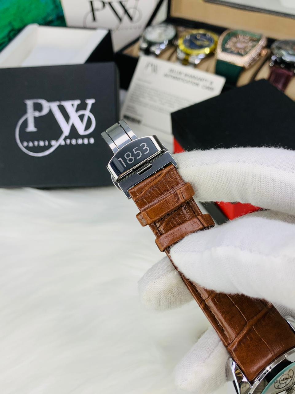 AA+ Silver Chronograph Model (Brown) Patni Watches