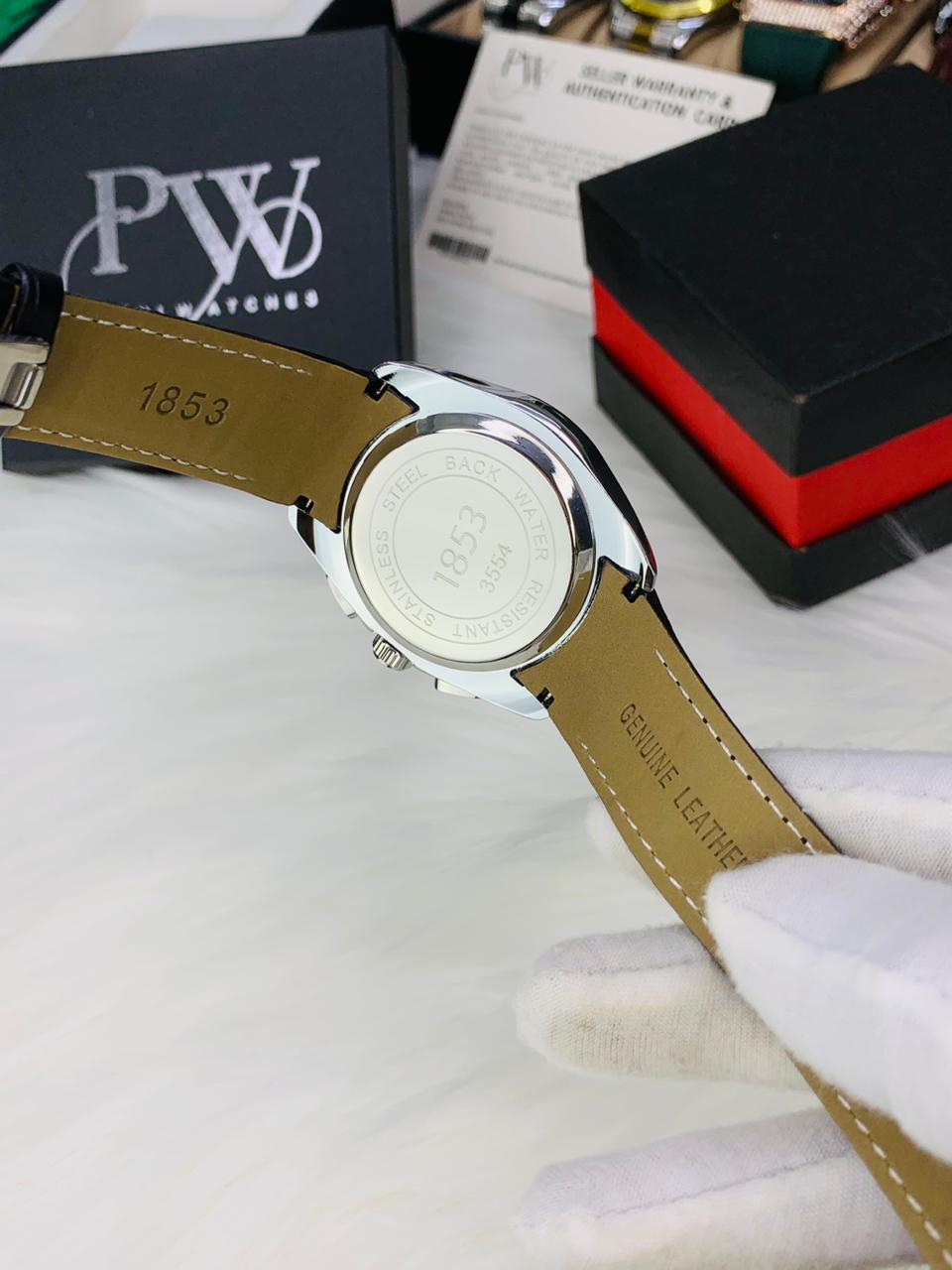 AA+ Silver Chronograph Model (Brown) Patni Watches