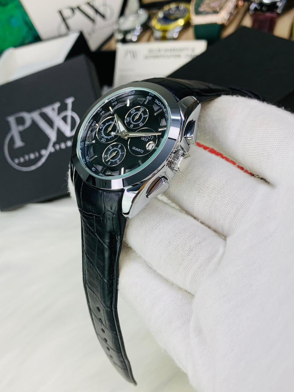 AA+ Silver Chronograph Model (Black) Patni Watches