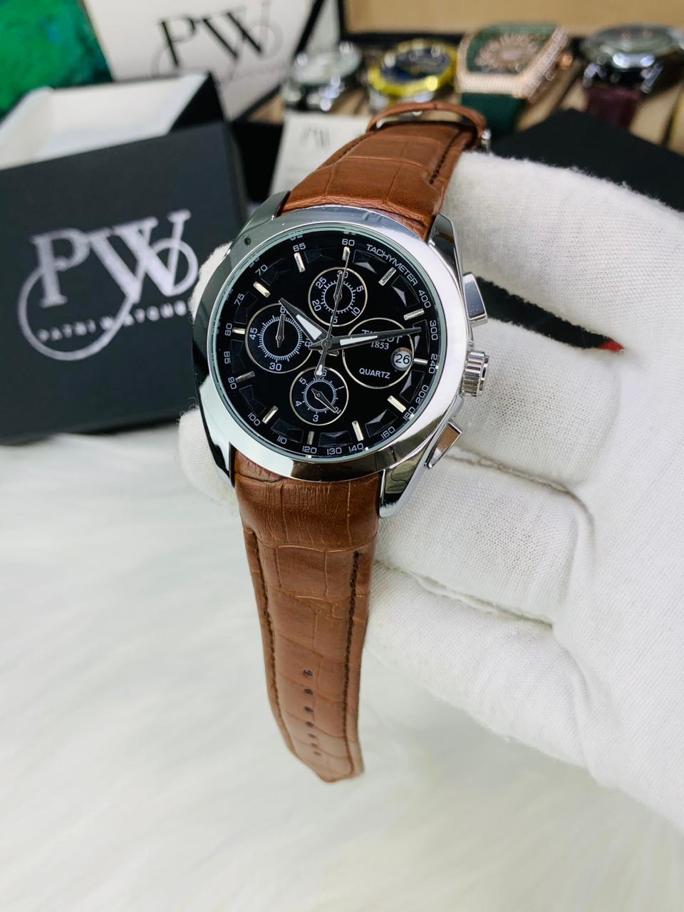 AA+ Silver Chronograph Model (Brown Black) Patni Watches