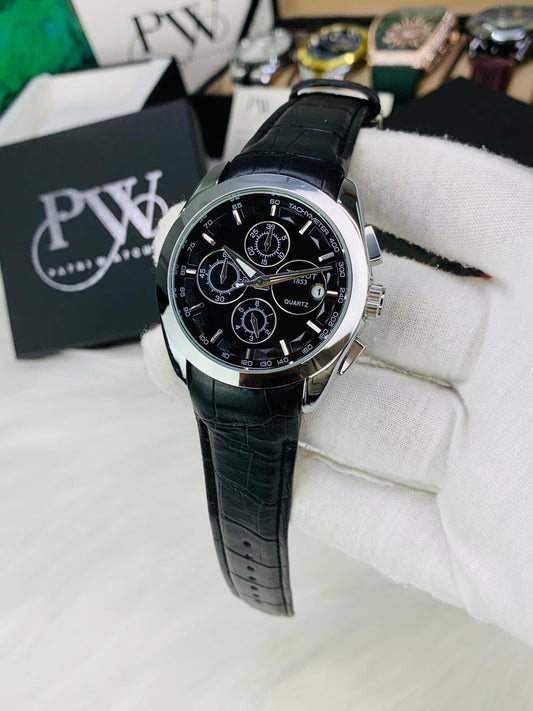AA+ Silver Chronograph Model (Black) Patni Watches