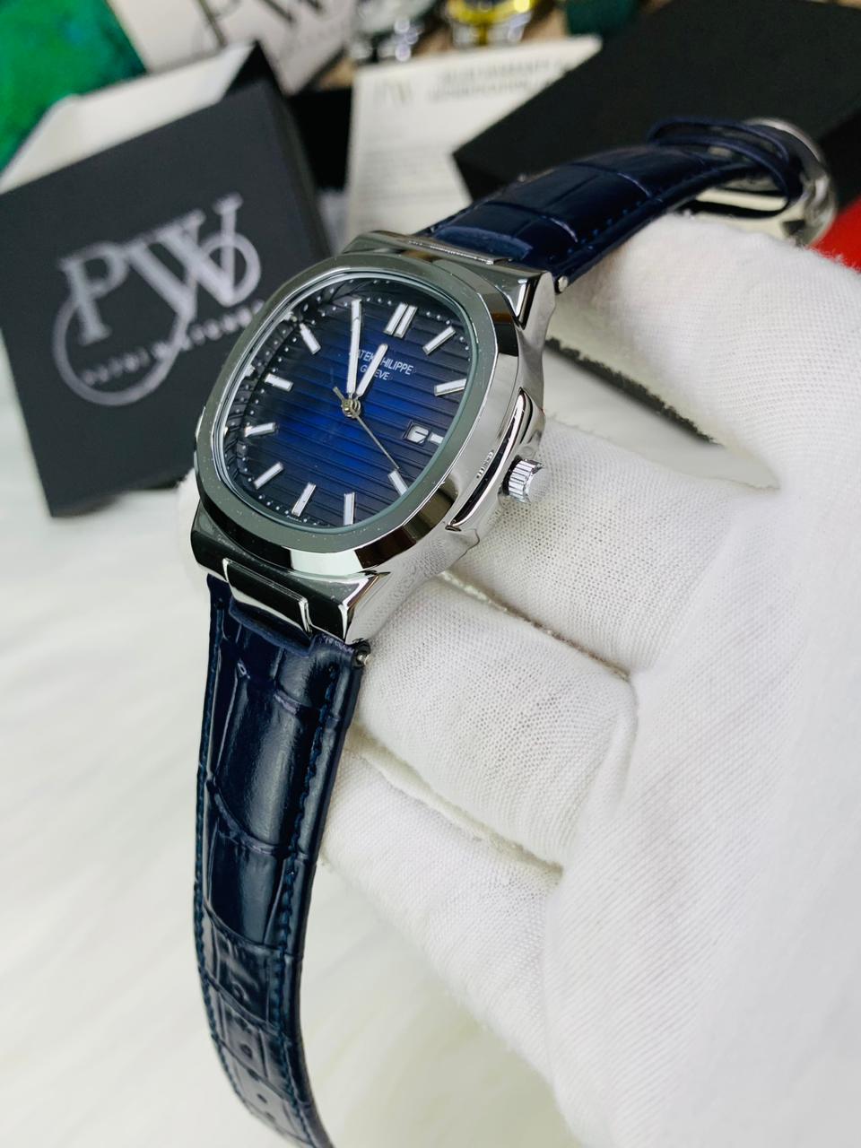PP Leather Strap (Blue) Patni Watches