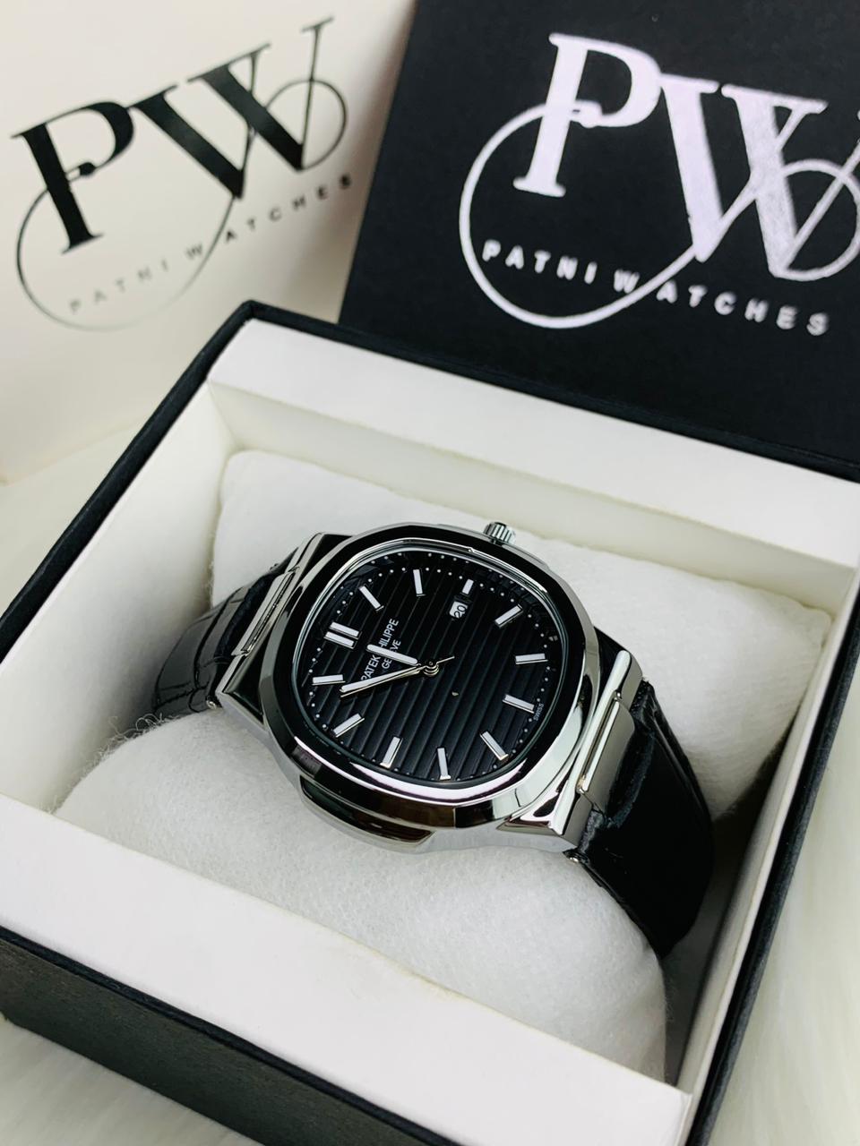 PP Leather Strap (Black) Patni Watches