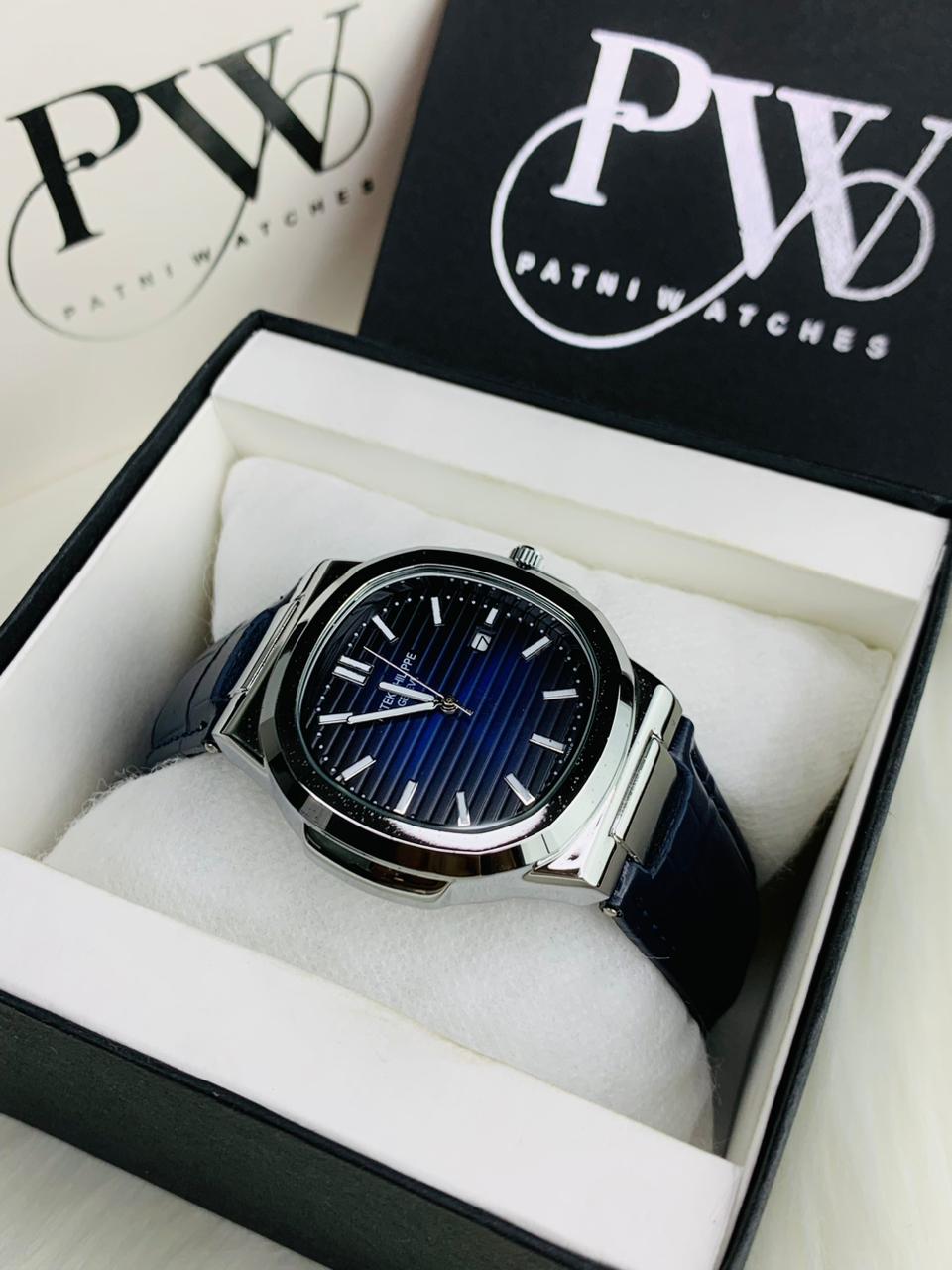 PP Leather Strap (Blue) Patni Watches