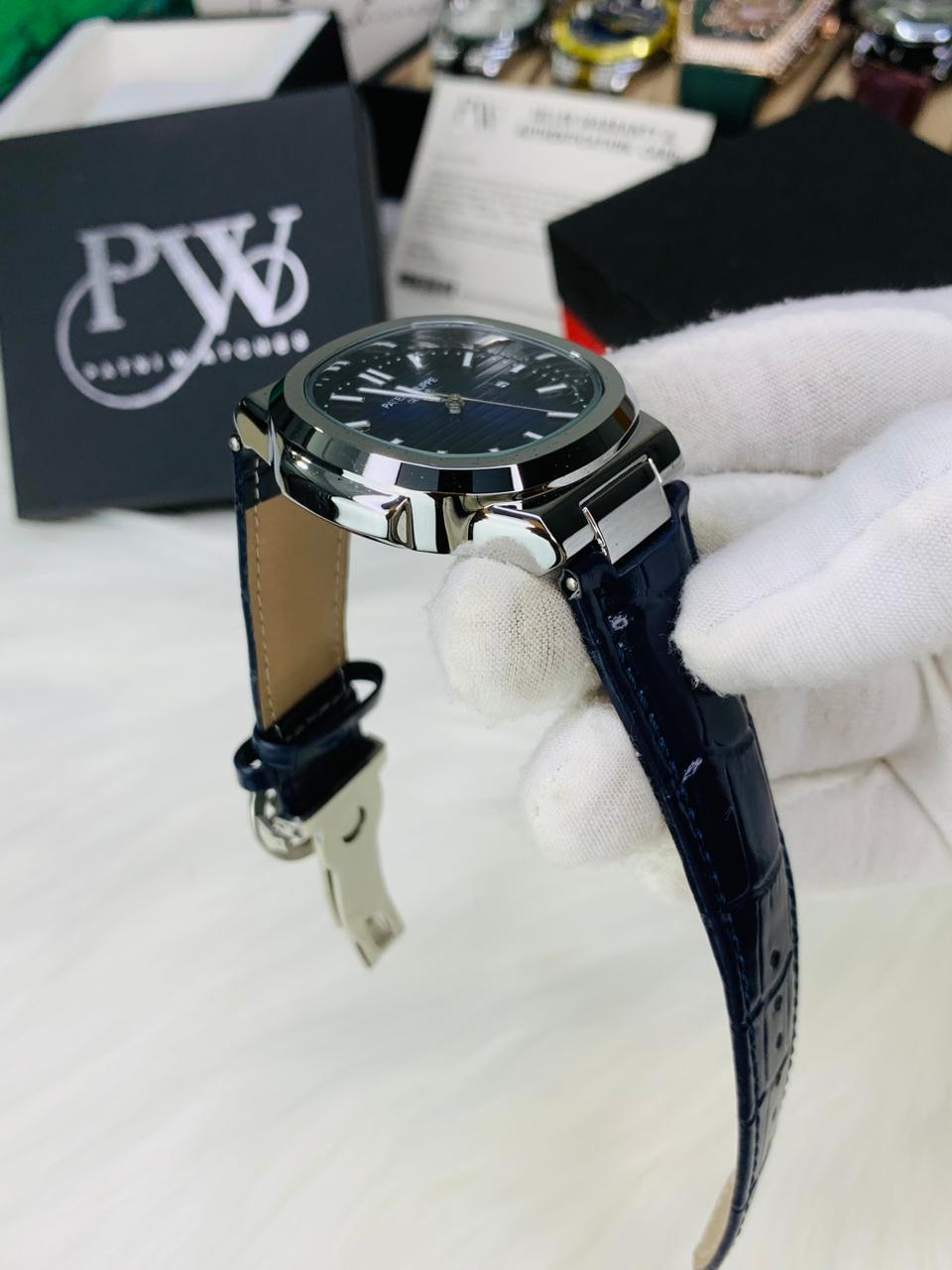 PP Leather Strap (Blue) Patni Watches