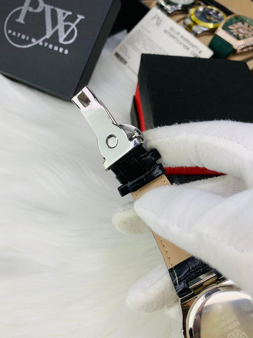 PP Leather Strap (Black) Patni Watches