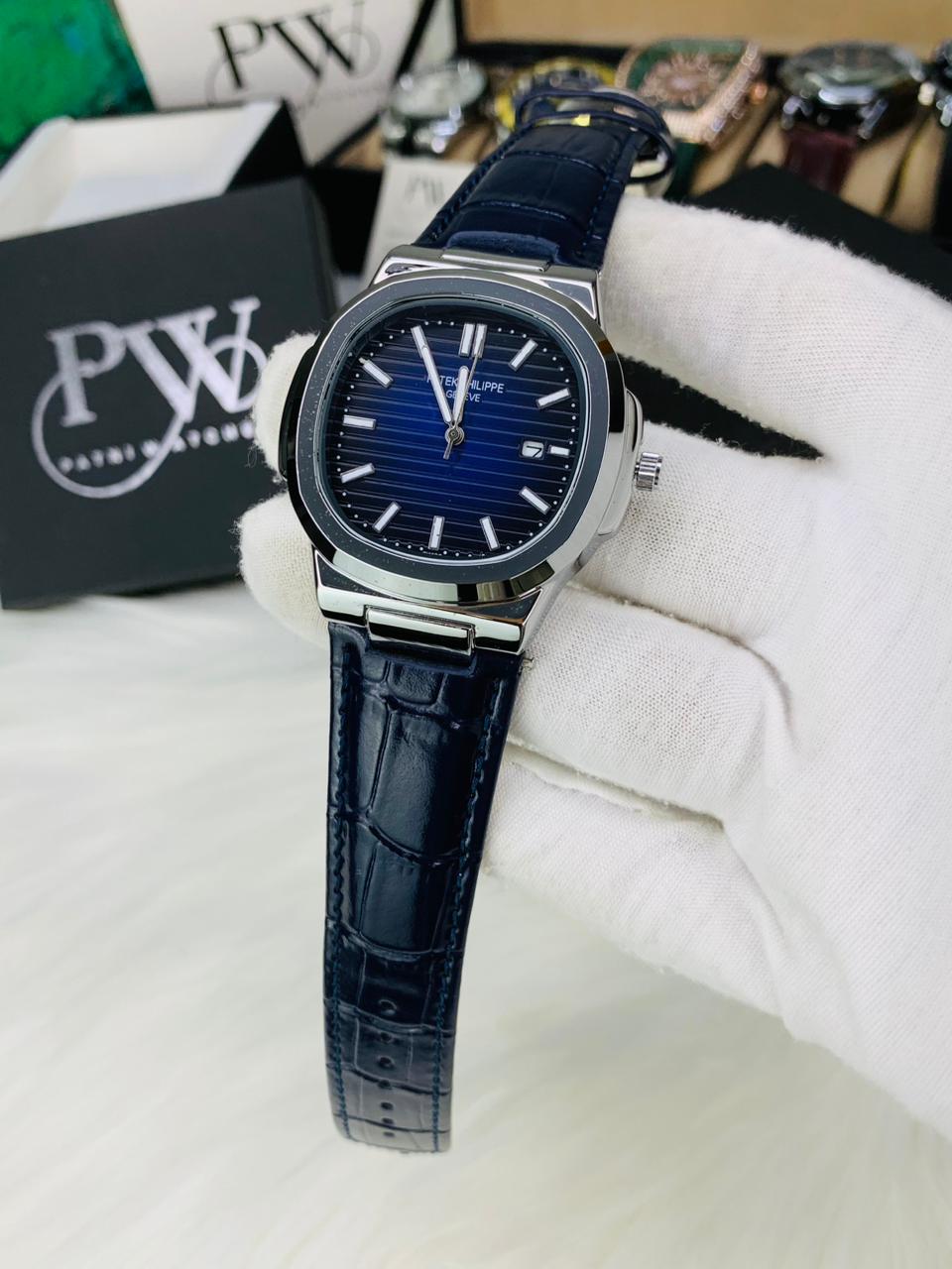 PP Leather Strap (Blue) Patni Watches