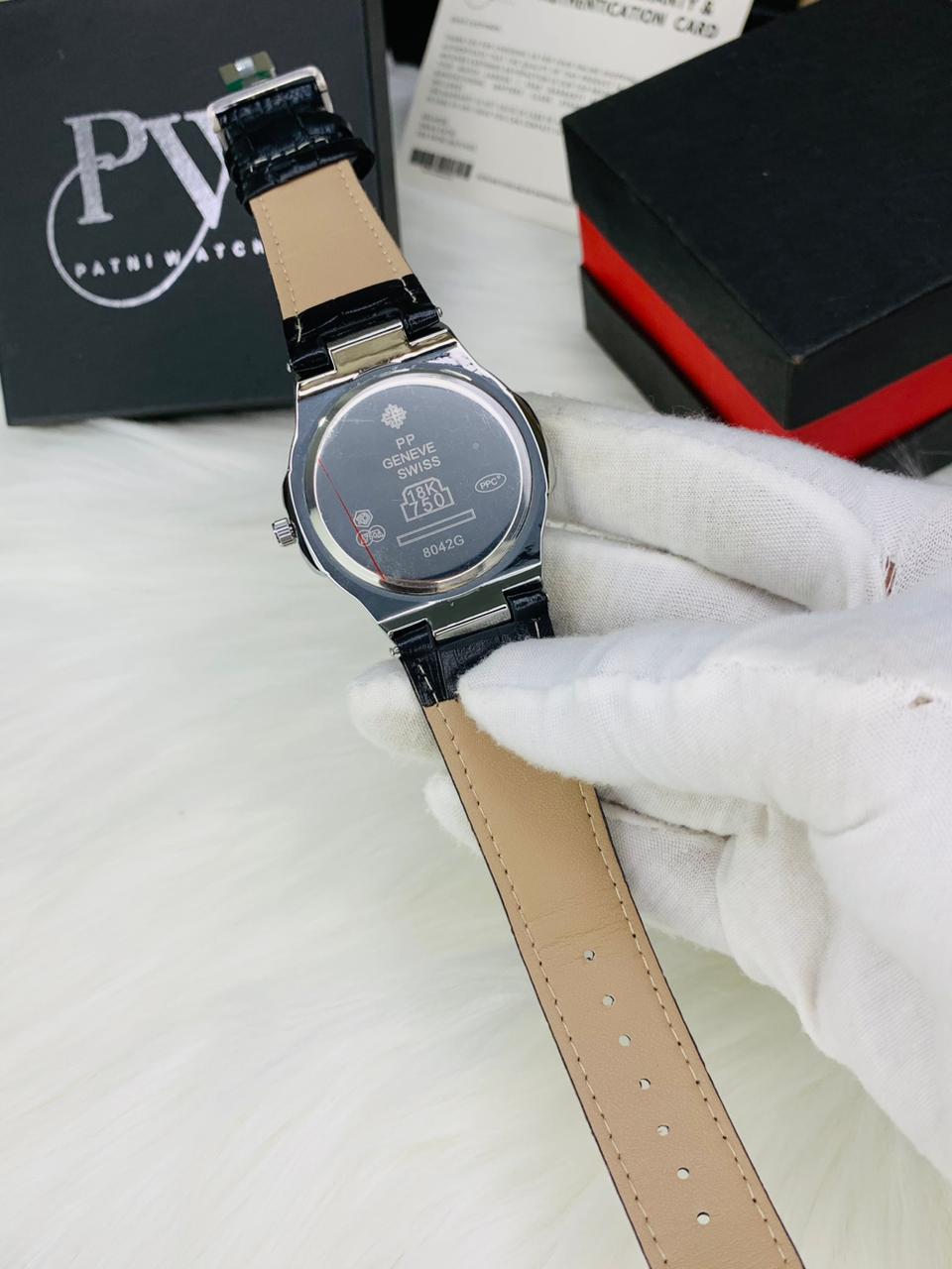 PP Leather Strap (Black) Patni Watches