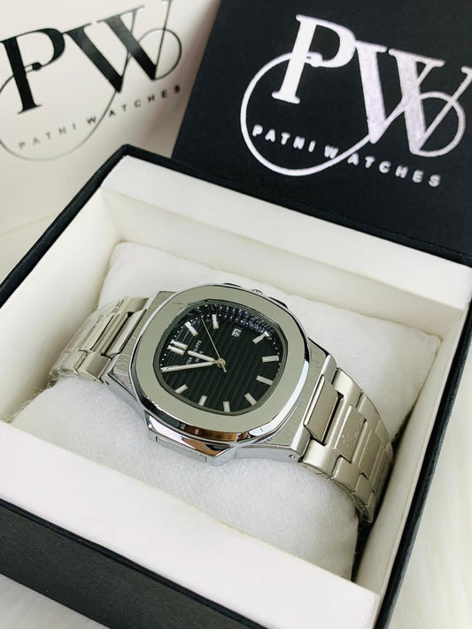 PP Nautilus Chain (Black) Patni Watches