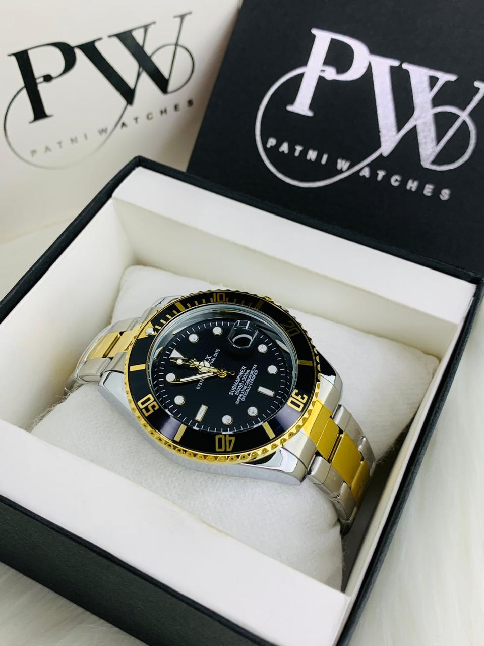 Submariner Two Tone Model (Black) Patni Watches