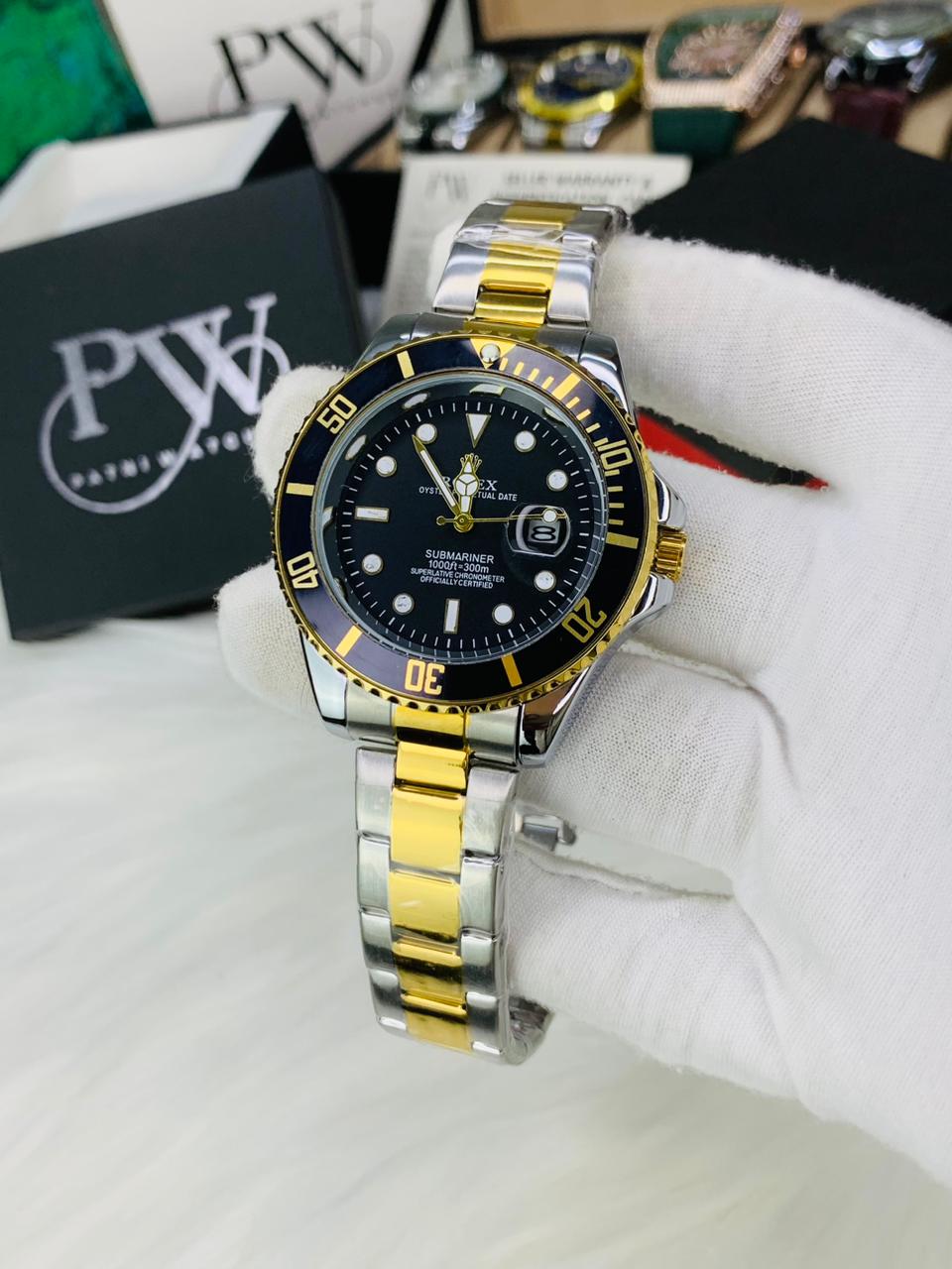 Submariner Two Tone Model (Black) Patni Watches
