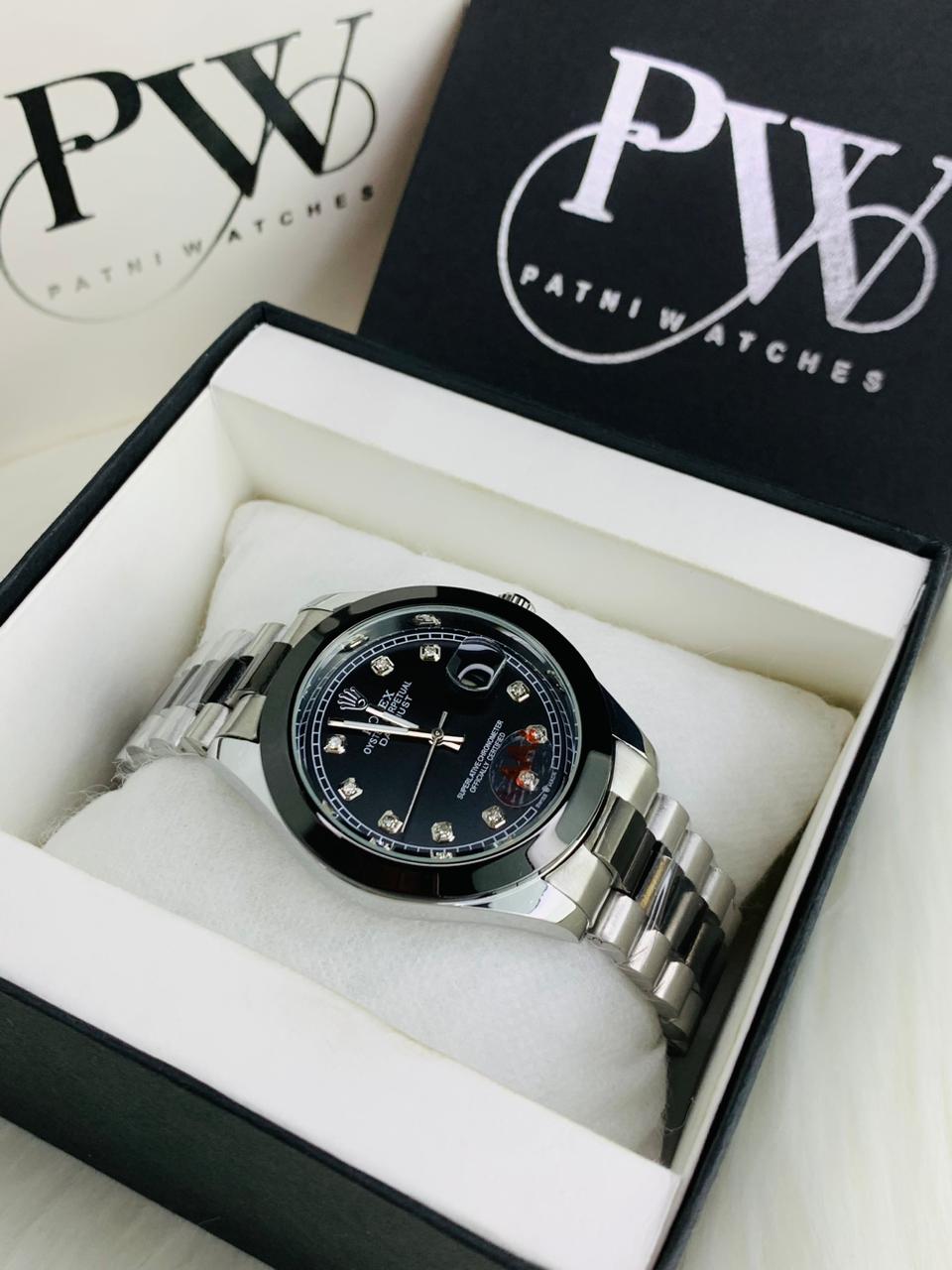 Black Stone Two Tone Model Patni Watches