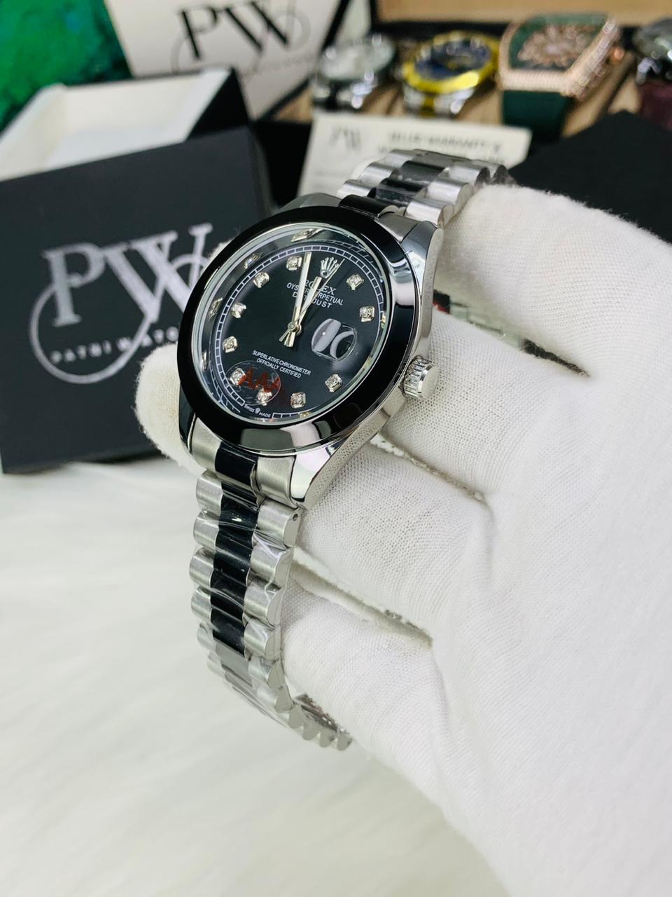 Black Stone Two Tone Model Patni Watches