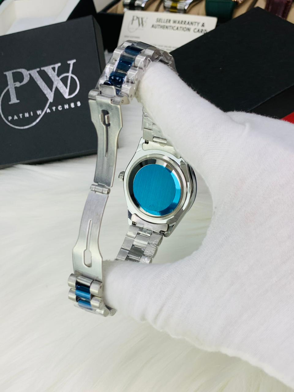 Blue Stone Two Tone Model Patni Watches
