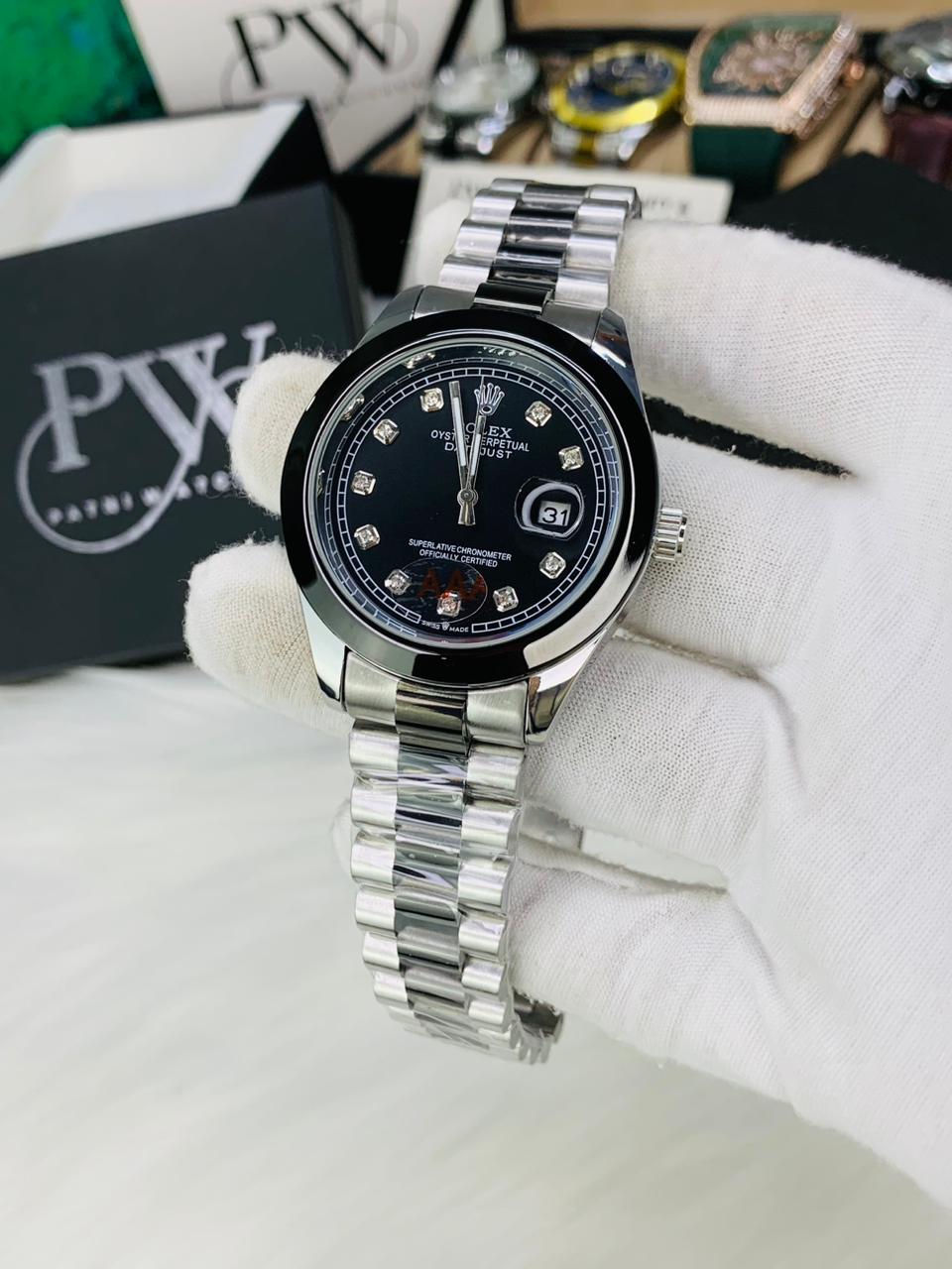 Black Stone Two Tone Model Patni Watches