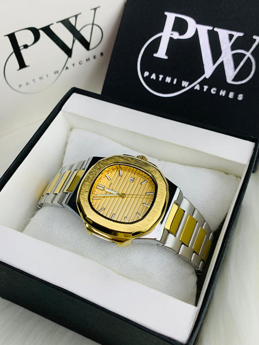 PP Nautilus Two Tone Chain (Gold) Patni Watches