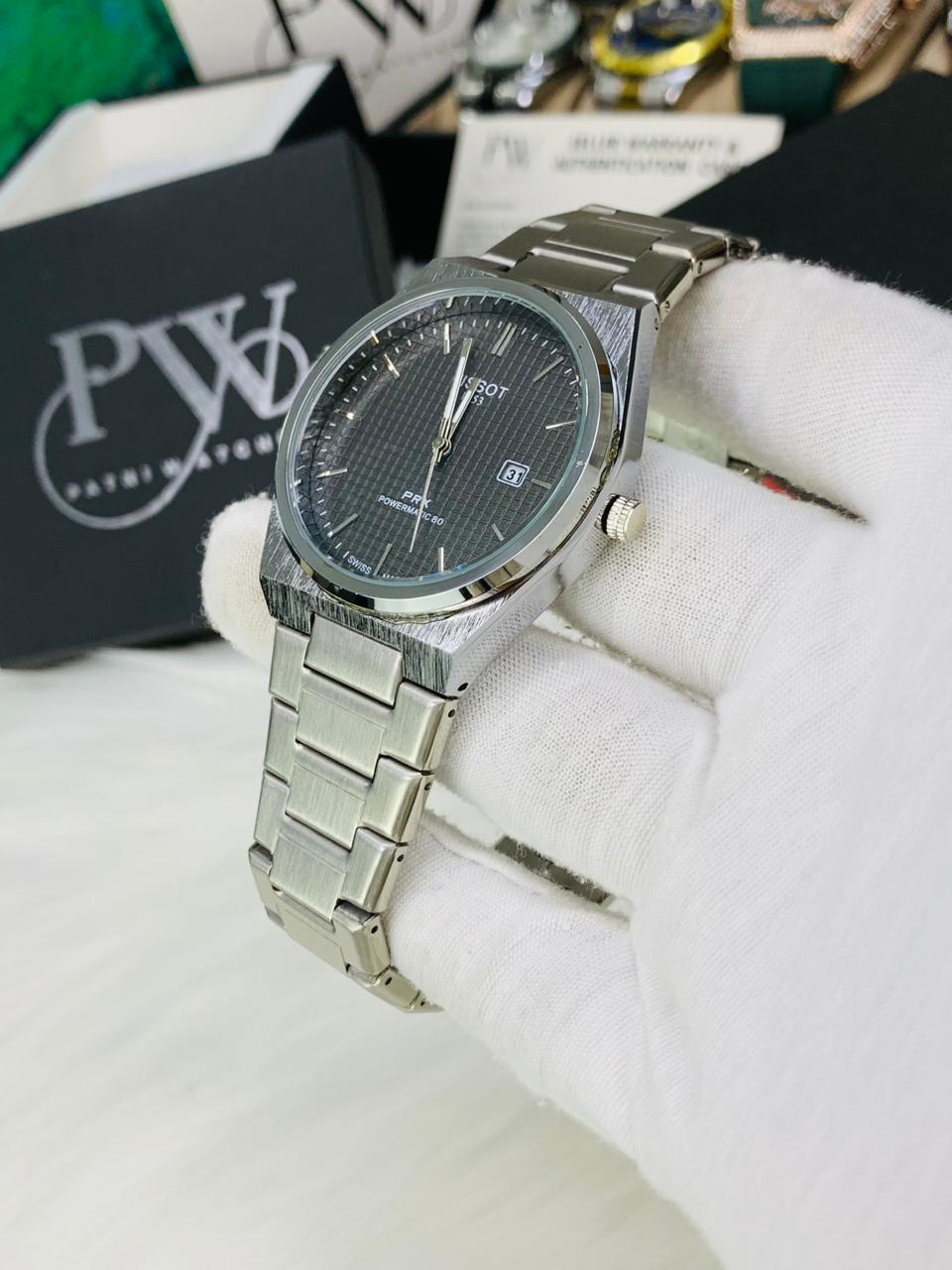 PRX Silver Model (Black) Patni Watches
