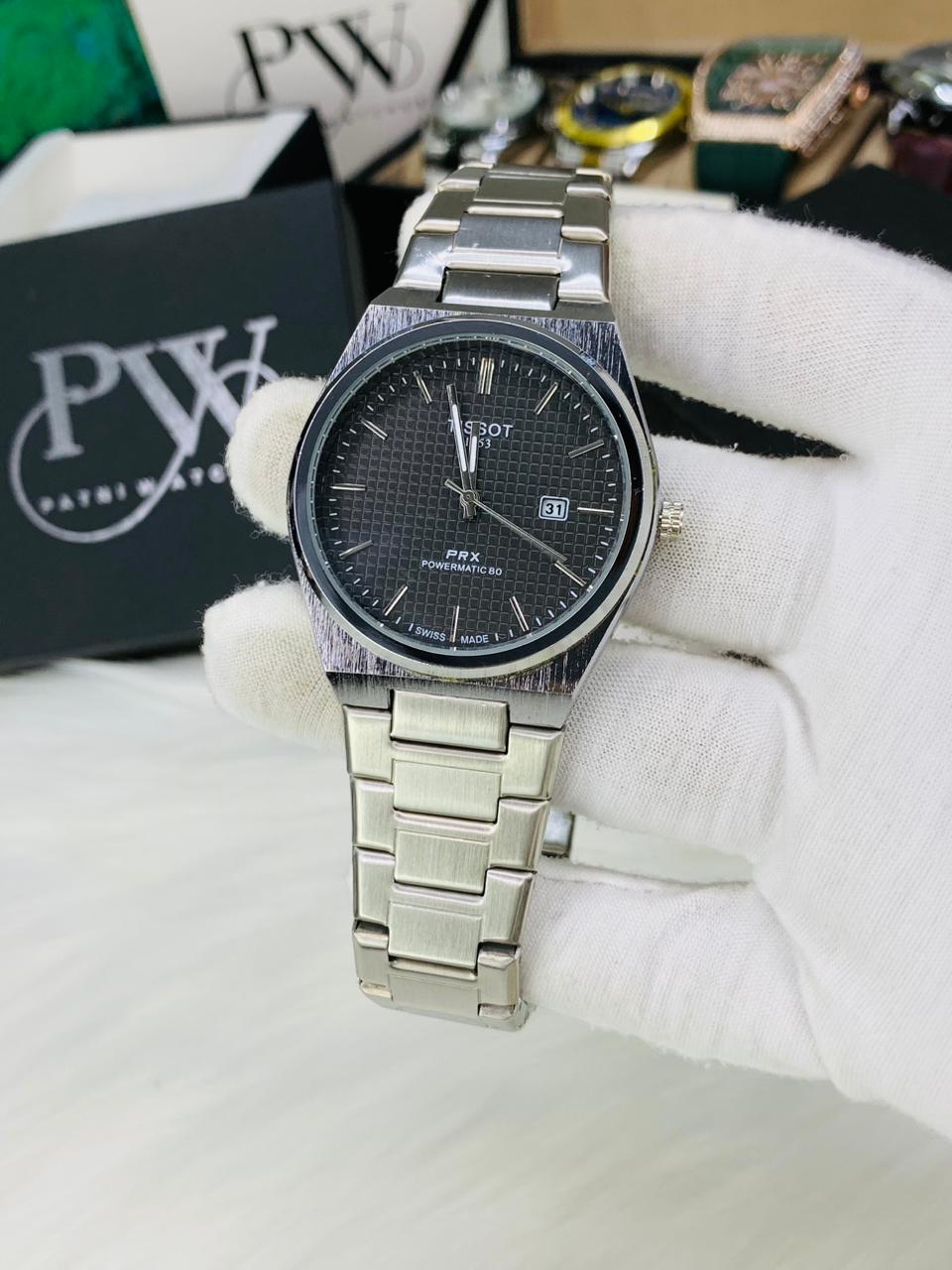 PRX Silver Model (Black) Patni Watches