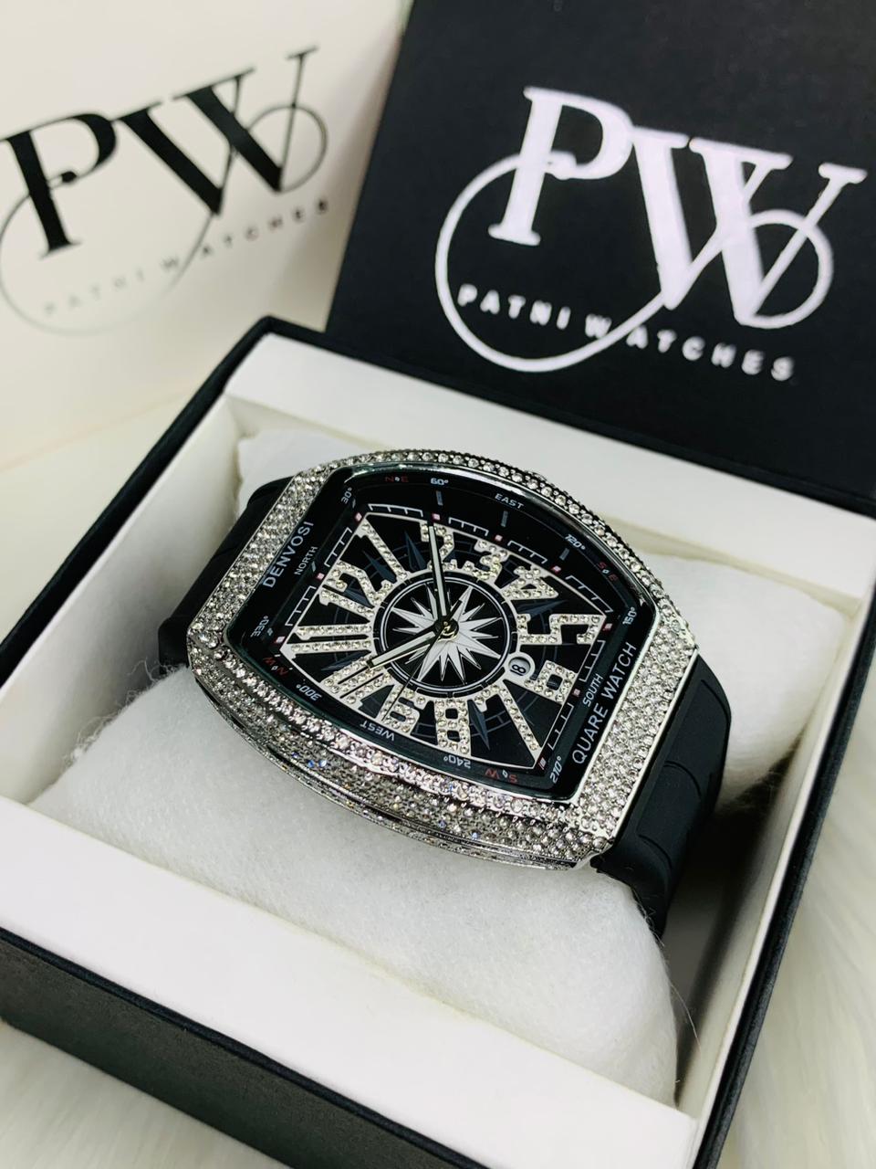 FM Stone Model (Black Silver) Patni Watches