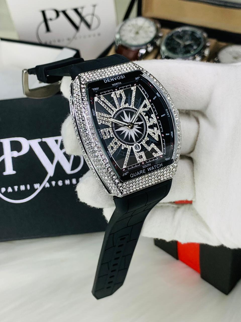 FM Stone Model (Black Silver) Patni Watches