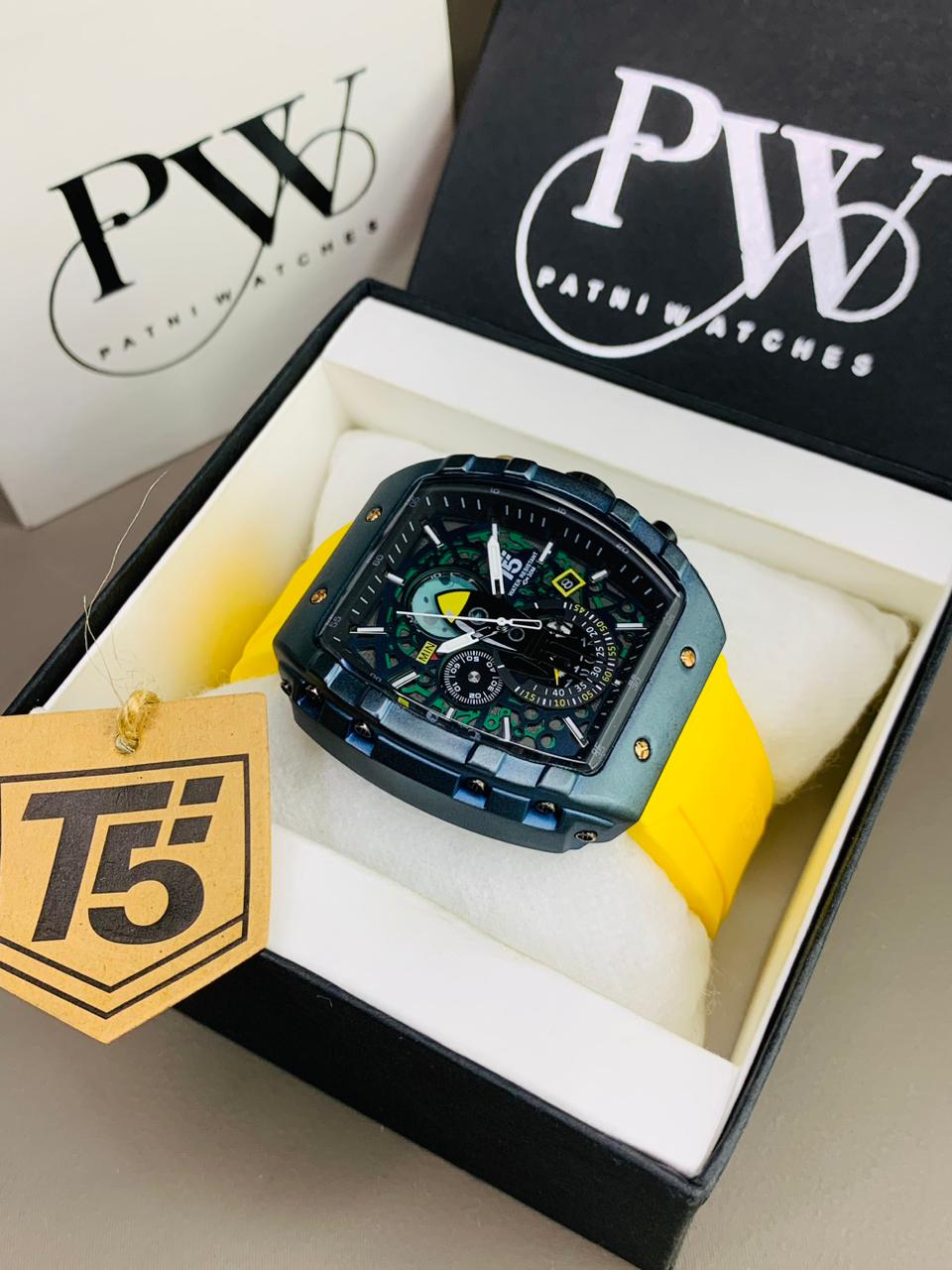 T5 Moon Edition Strap Watch (Yellow) Patni Watches